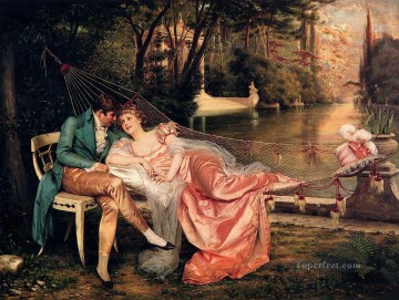 Frederic Soulacroix Painting - Flirtation 2 lady Frederic Soulacroix